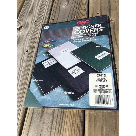 NWT Pack of 10 GBC Designer Universal Covers Hunter Green Window Designer Report - Picture 4 of 4